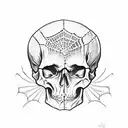 skull with spider tattoo design idea