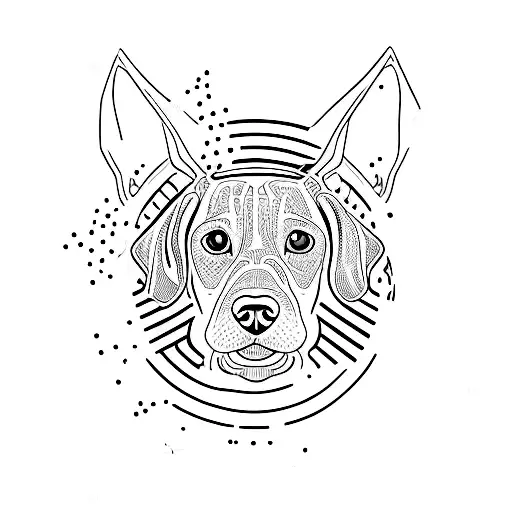 hungarian vizsla hunting tattoo design idea