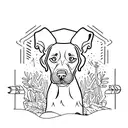 hungarian vizsla hunting tattoo design idea
