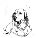 hungarian vizsla hunting tattoo design idea