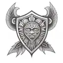 african tribal warrior shield adorned tattoo design idea