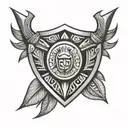 african tribal warrior shield adorned tattoo design idea