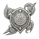 african tribal warrior shield adorned tattoo design idea