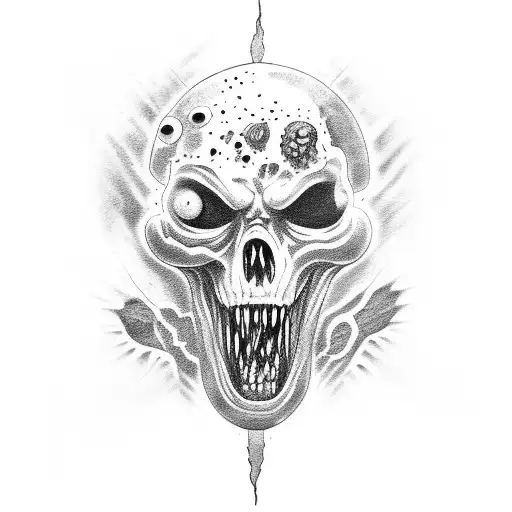 mutant zombie tattoo design idea