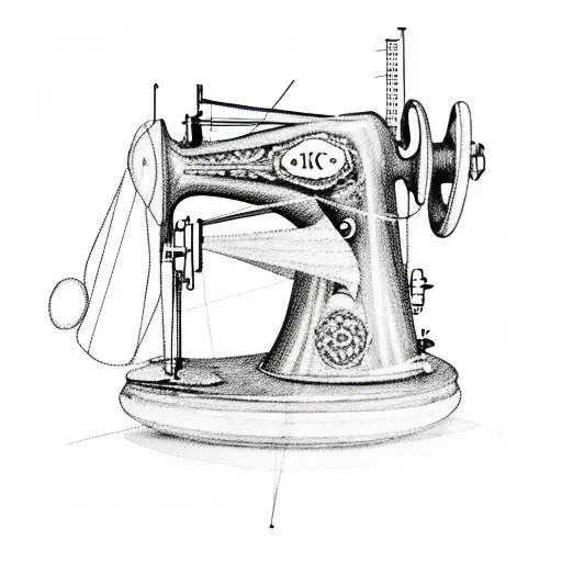 sewing machine tattoo design idea