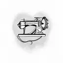 sewing machine tattoo design idea