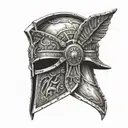 gladiator helmet adorned tattoo design idea