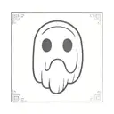 ghost doodle with frowny face tattoo design idea