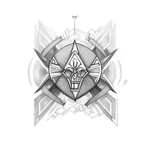 The tattoo is still split diagonally, but instead of featuring full depictions o tattoo design idea