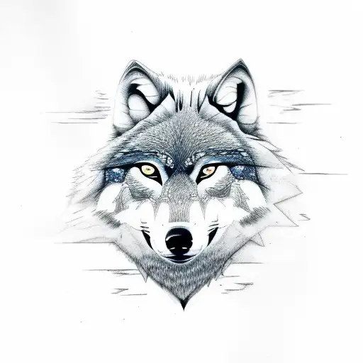 Matching wolf for Father and Son tattoo design idea