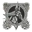 anubis war egypt  tattoo design idea