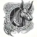 anubis war egypt  tattoo design idea
