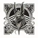 anubis war egypt  tattoo design idea