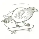 a kiwi bird riding a snow board tattoo design idea