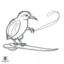 a kiwi bird riding a snow board tattoo design idea