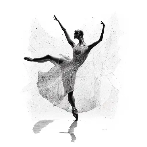 An abstract representation of dance and philosophy combined tattoo design idea