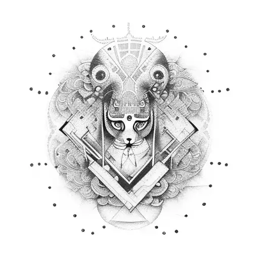 A fusion of music and Brazilian native medicine in a dotwork style tattoo design idea