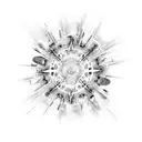 An abstract representation of dance and philosophy combined tattoo design idea