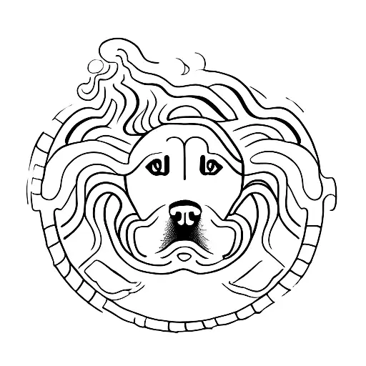 A symbolic representation of a dog's loyalty and companionship tattoo design idea