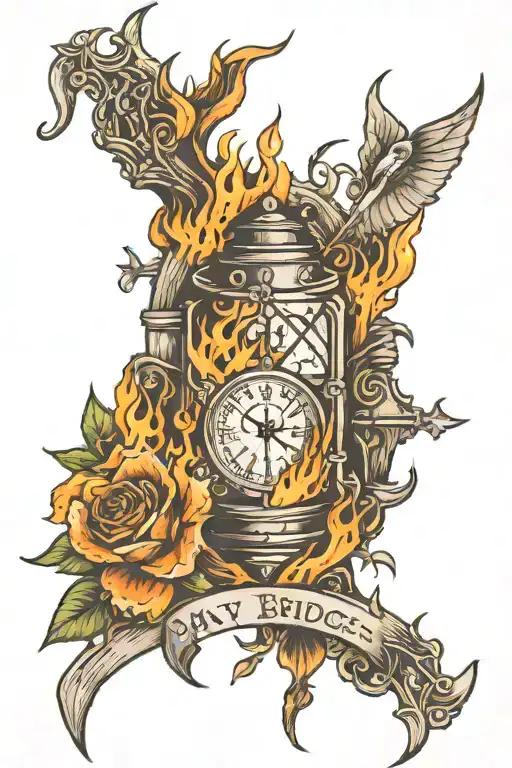 may the bridges I burn light the way  tattoo design idea