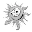 baby cookie monster sun basking tattoo design idea
