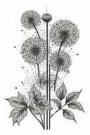 dandelion transforming tattoo design idea