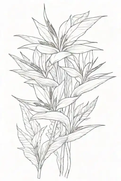 bird of paradise flower tattoo design idea