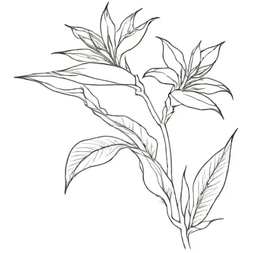 bird of paradise flower tattoo design idea