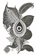 hanuman gada Krishna's peacock Feather tattoo design idea