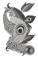 hanuman gada Krishna's peacock Feather tattoo design idea