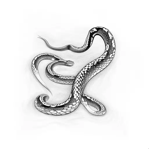 a snake skeleton intertwined with "the touch of Zeus" painting  tattoo design idea