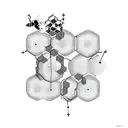 Bees and Beehive honeycomb pattern turning into organic chemistry patchwork tattoo design idea