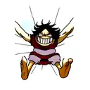 horror featuring Luffy from One Piece using anime style tattoo design idea