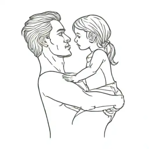 2 people posing together dad daughter  tattoo design idea