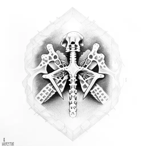 vertebrae cross tattoo design idea