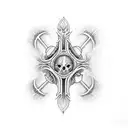 vertebrae cross tattoo design idea