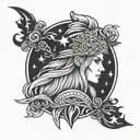 hot norse  witch tattoo design idea