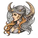 hot viking witch tattoo design idea