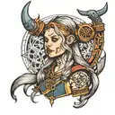 hot viking witch tattoo design idea