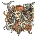 hot viking witch tattoo design idea