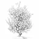 apple tree branch surrounded by flowers tattoo design idea