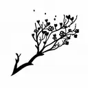 apple tree branch surrounded by flowers tattoo design idea
