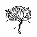apple tree branch surrounded by flowers tattoo design idea