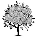 apple tree branch surrounded by flowers tattoo design idea