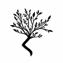apple tree branch surrounded by flowers tattoo design idea