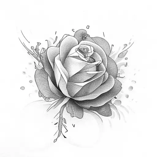 bloemen met scherpe randen tattoo design idea