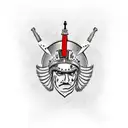 Polish Hussar warrior with a shield  tattoo design idea