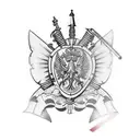 Polish Hussar warrior with a shield  tattoo design idea