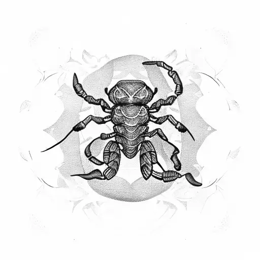 Scorpion avec un sabre tattoo design idea