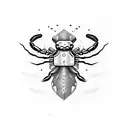 Scorpion avec un sabre tattoo design idea